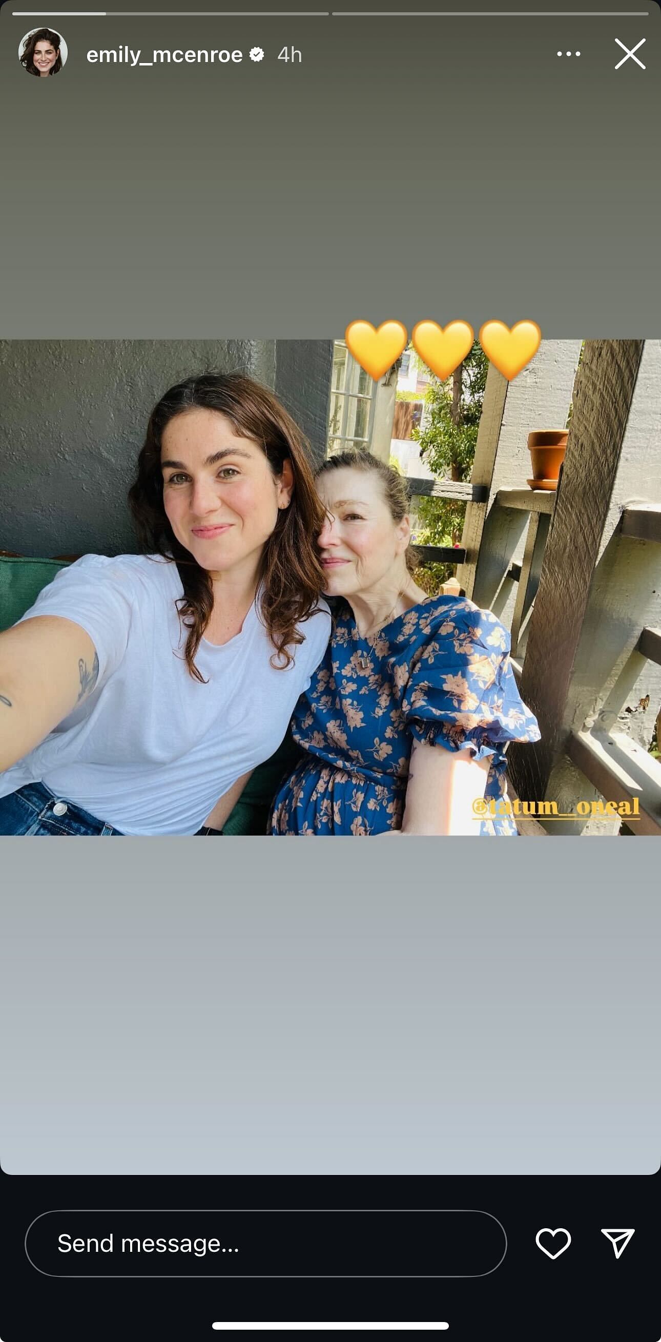 John McEnroe's daughter Emily's Instagram story